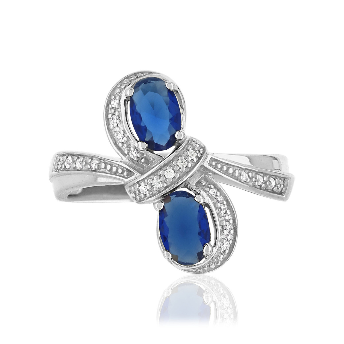 Bague MATY Or 750 blanc Saphirs et Diamants séduct