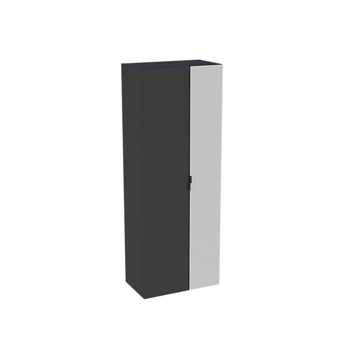 Colonne de salle de bains avec miroir à suspendre Pamili noir mat 60 cm