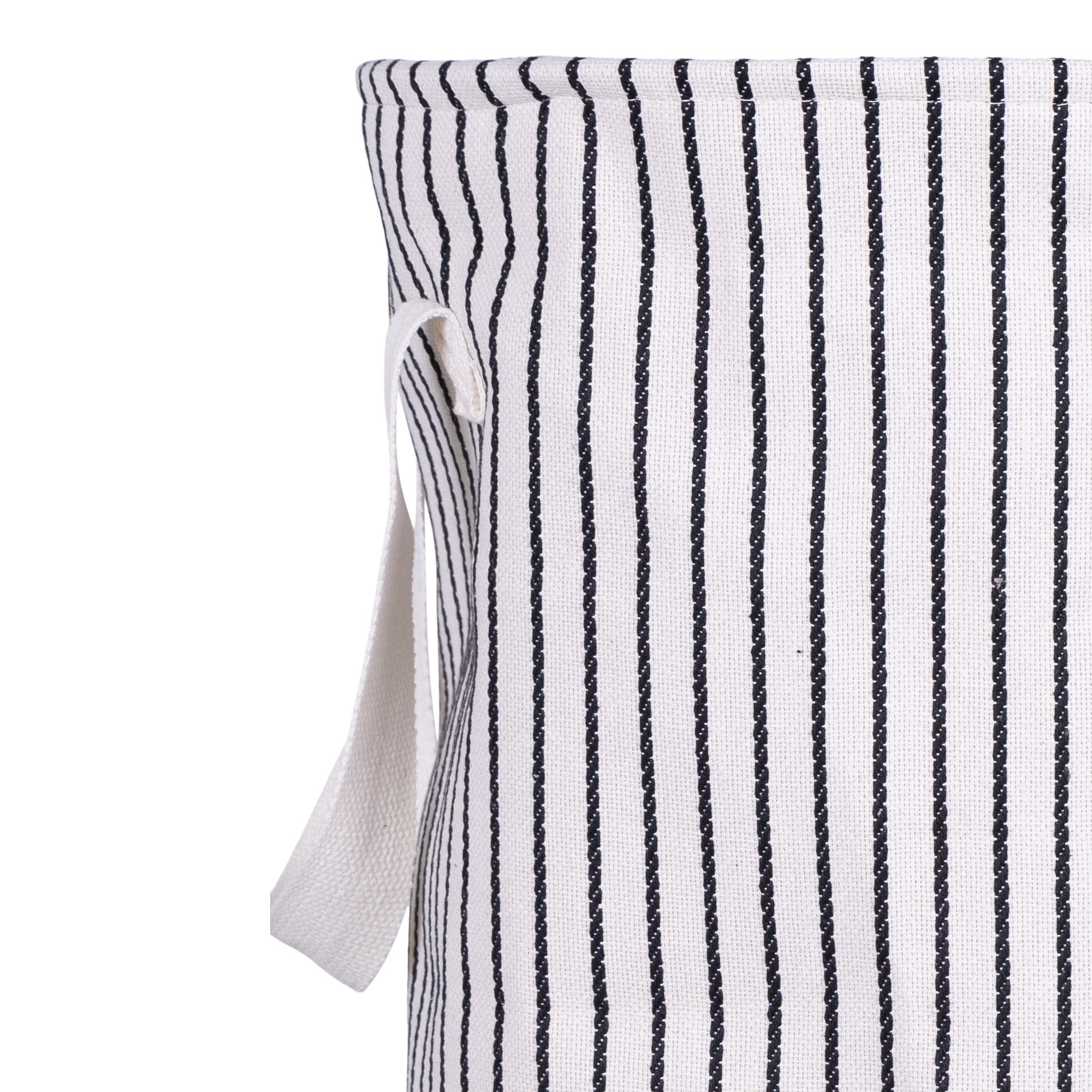 Wasmand Rond Stripe black/naturel Ø38 cm