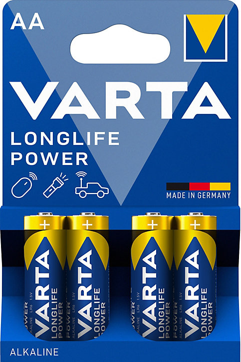 Pile alcaline AA (LR6) Varta Long-life Power, lot de 4