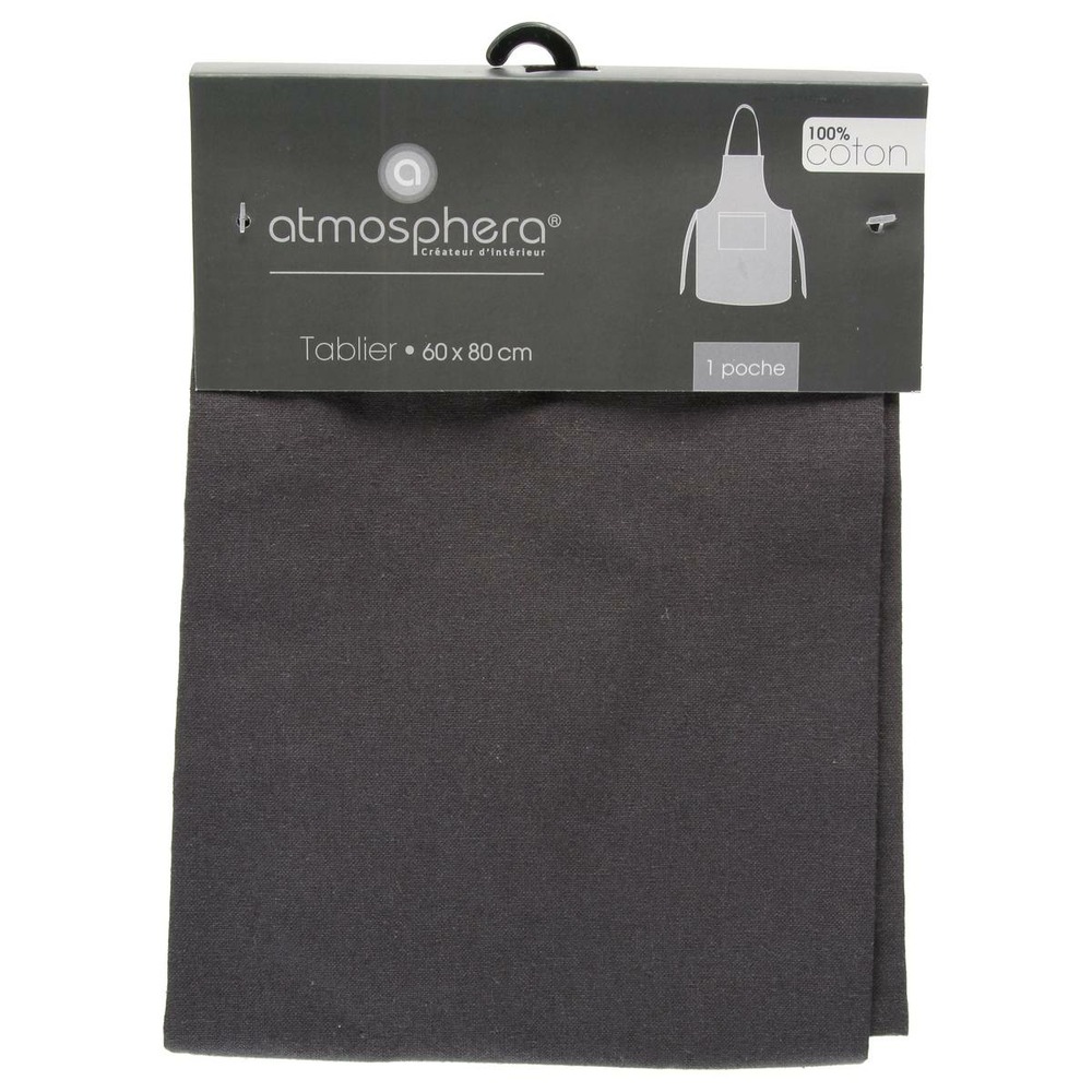 Tablier - coton - gris foncé - 60x80 cm