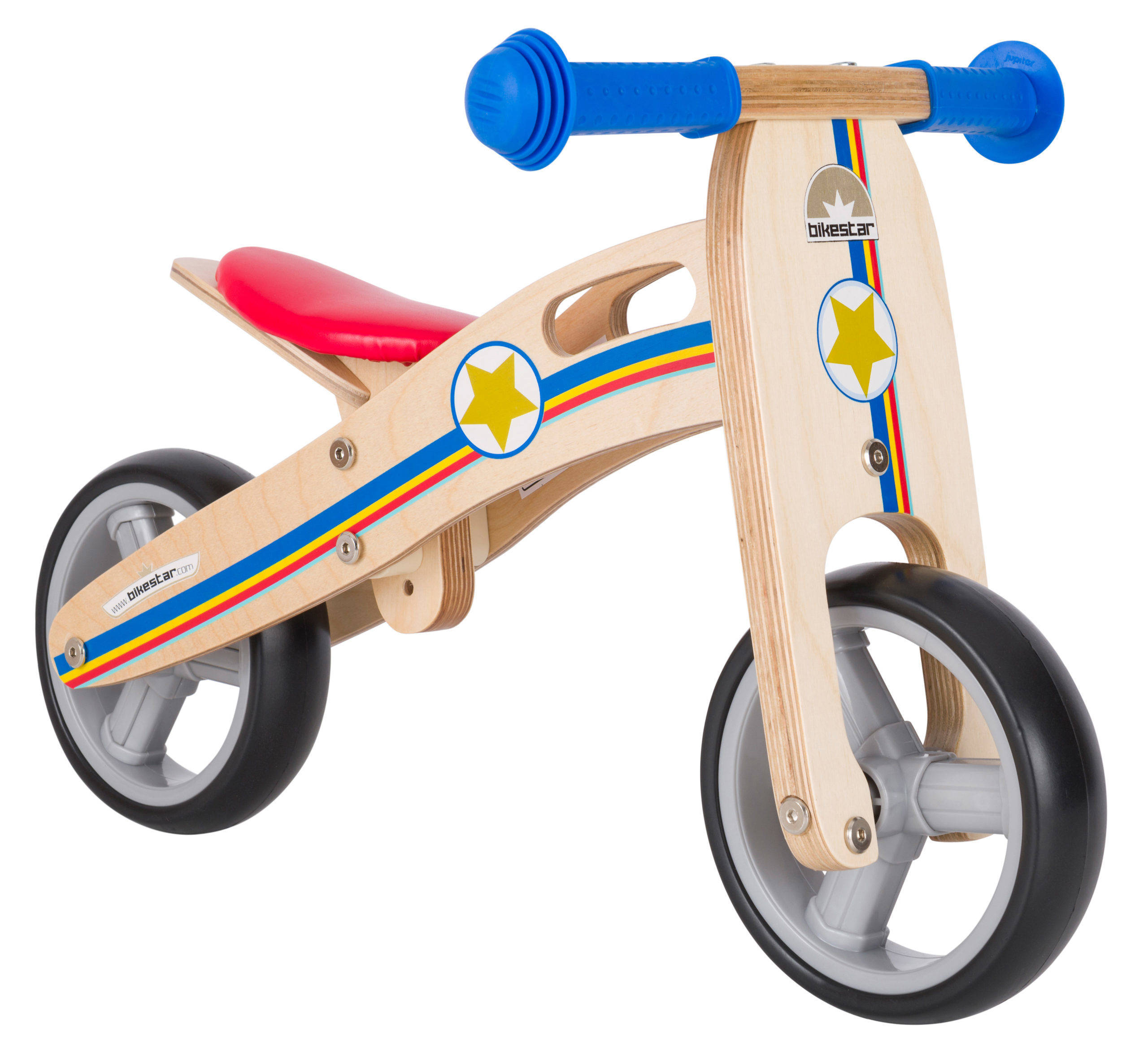 BikeStar mini loopfiets 2 in 1, hout, blauw