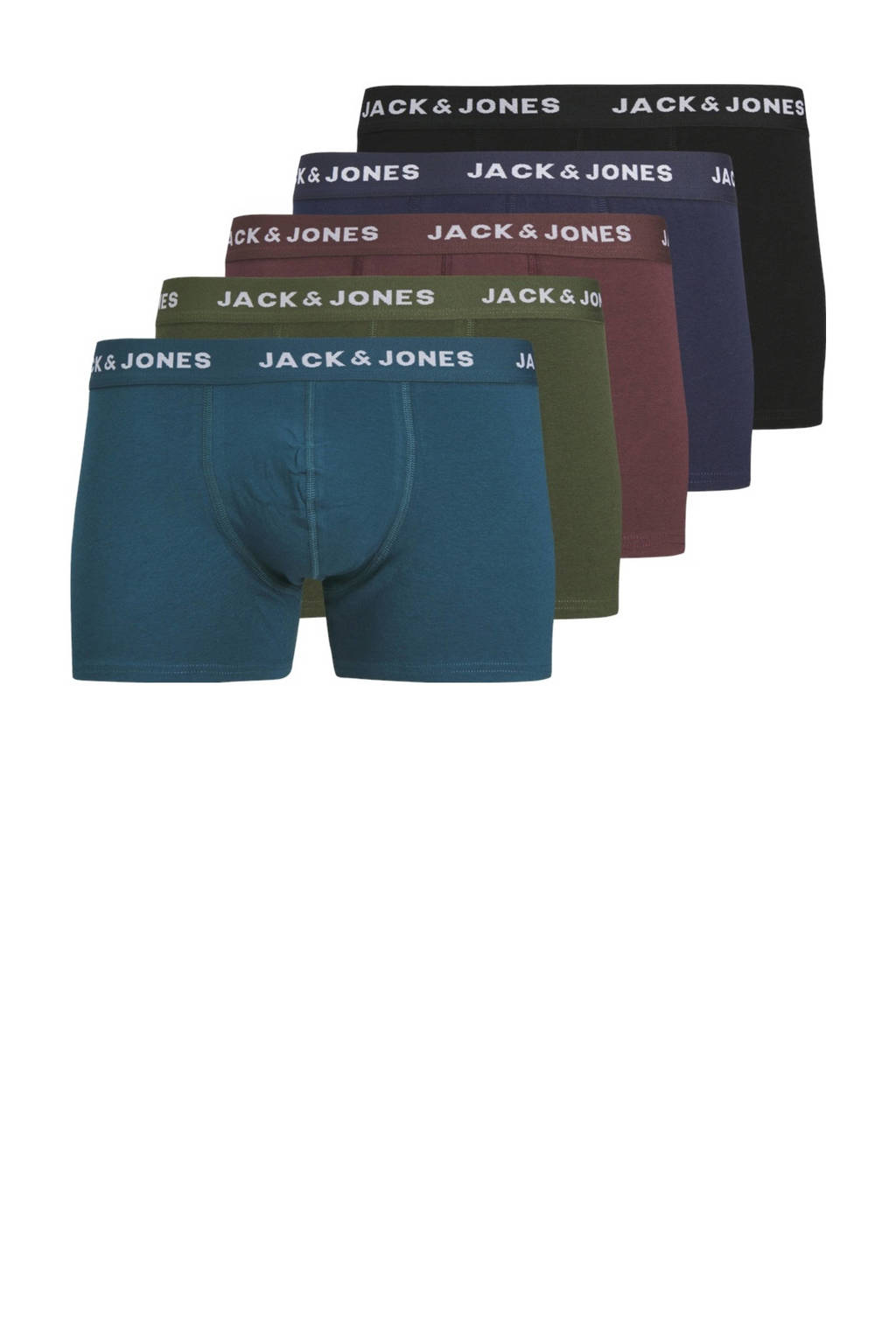 boxershort JACTEO SOLID - set van 5 blauw/multicolor
