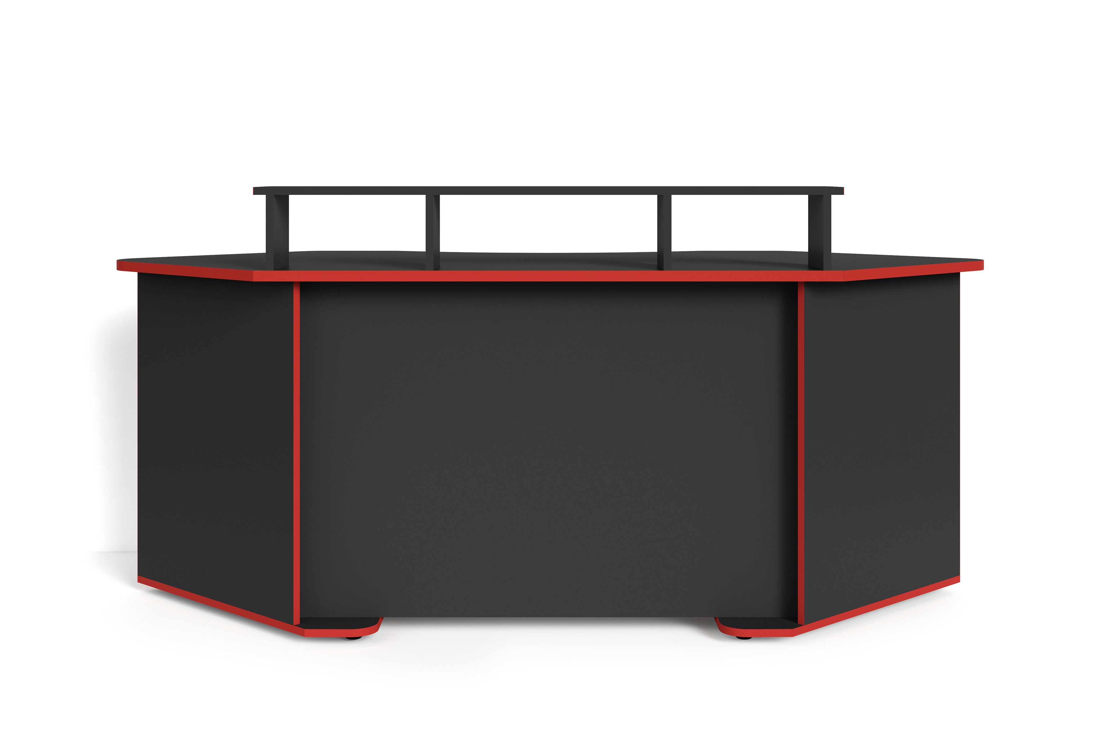 byLIVING Schreibtisch THANATOS, Breite 198 cm, schwarz, Kanten in rot