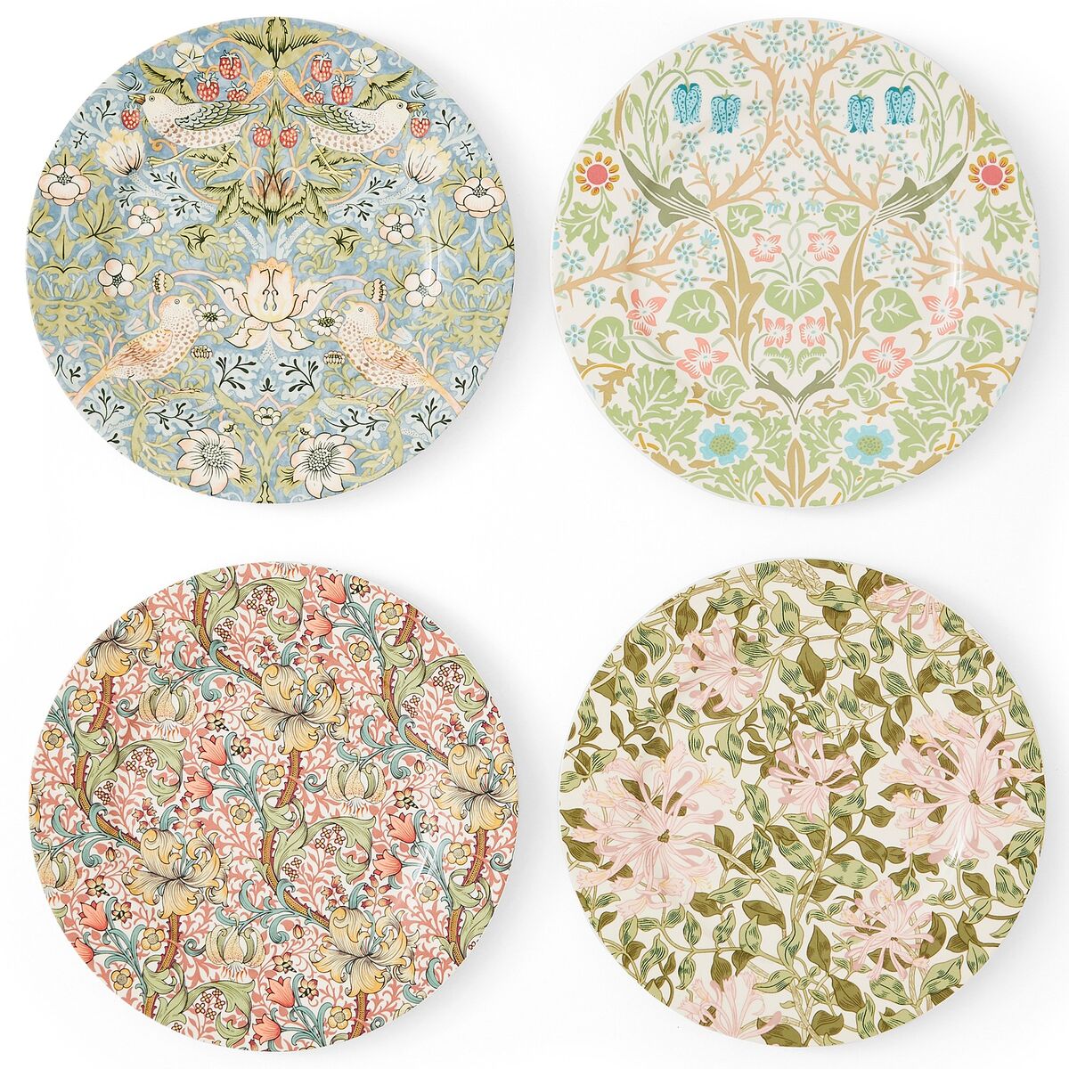 Tallerken 20 cm. 4 stk. multi