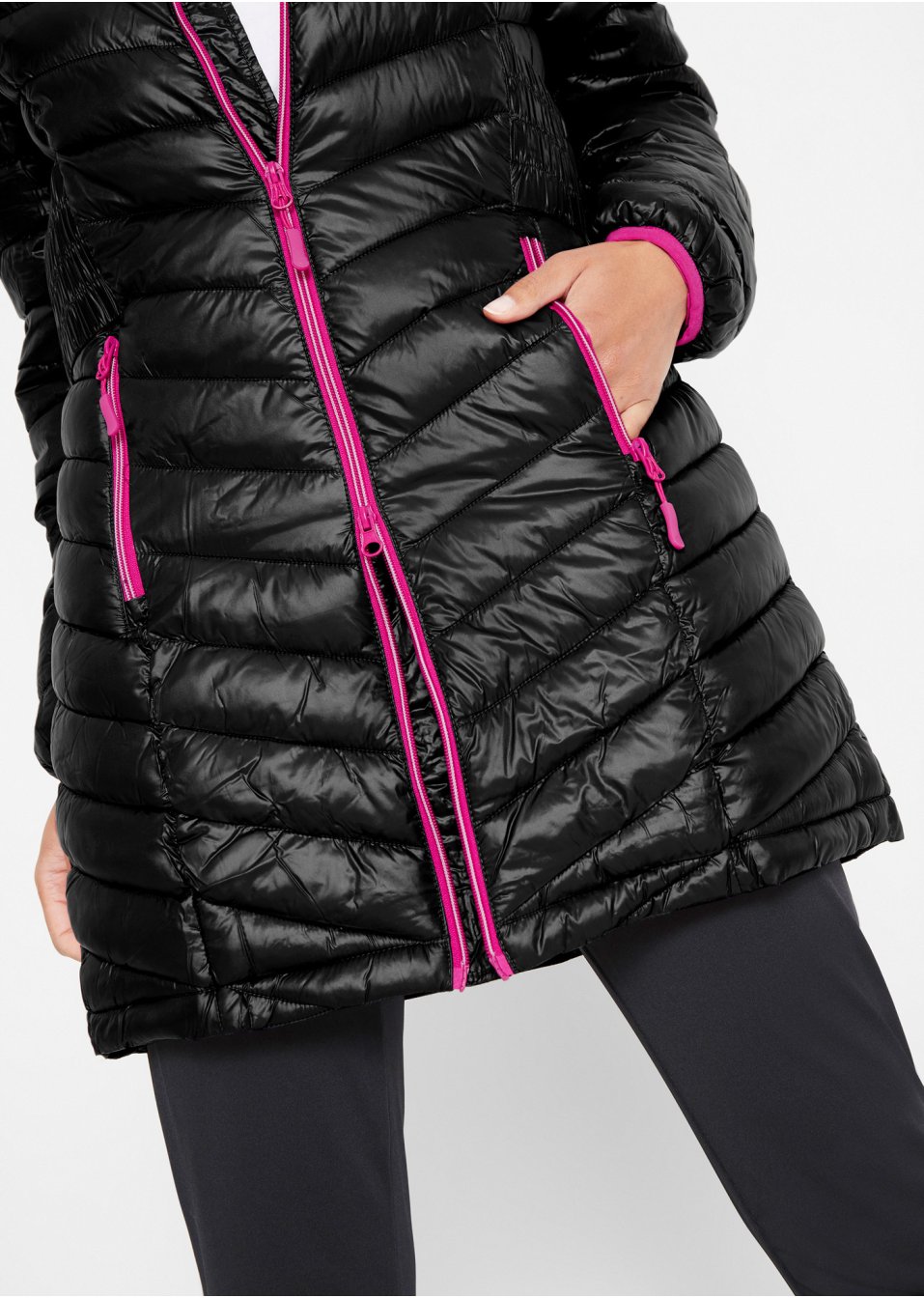 Veste longue matelassée ultra-légère et son pochon