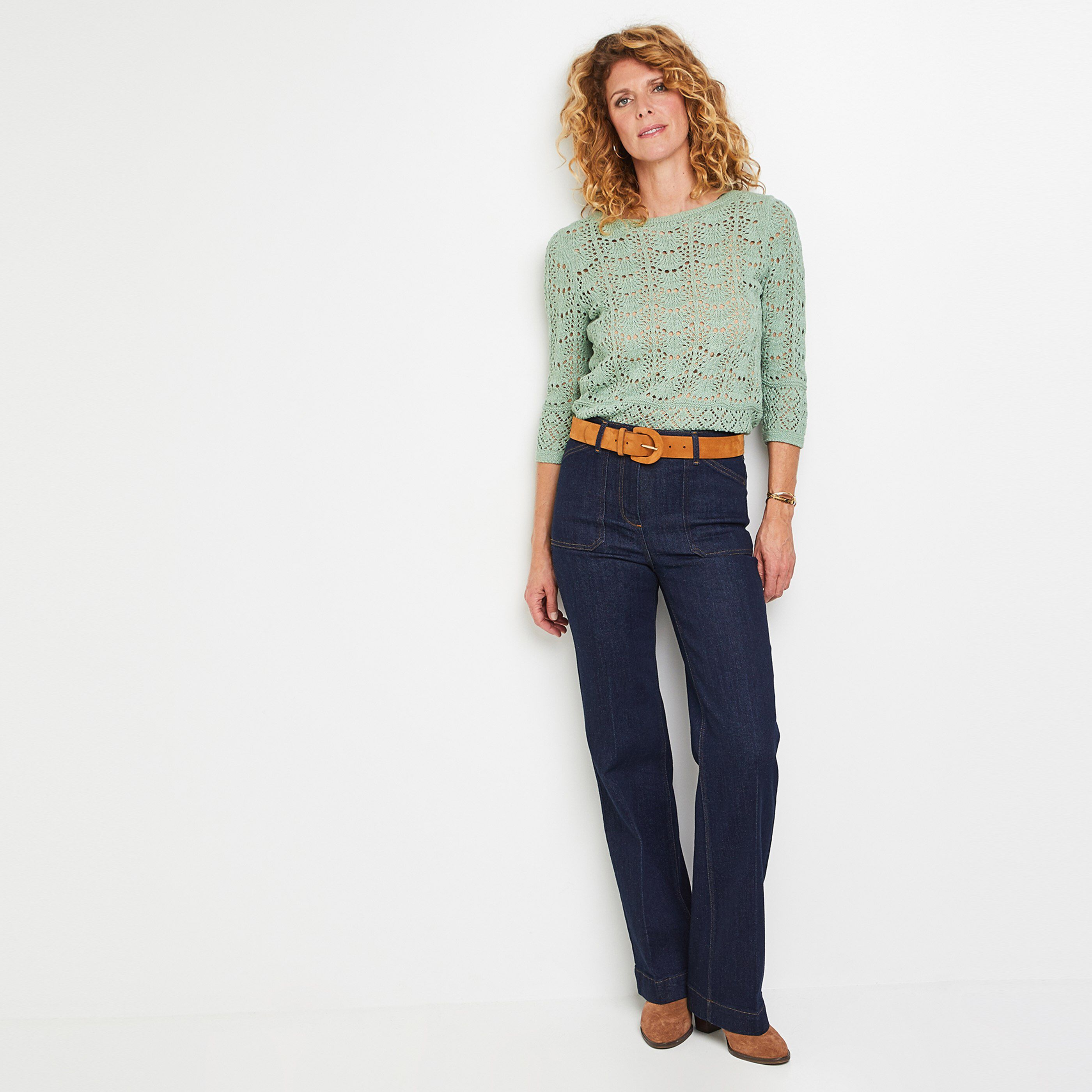 Pull ajouré femme - VERT