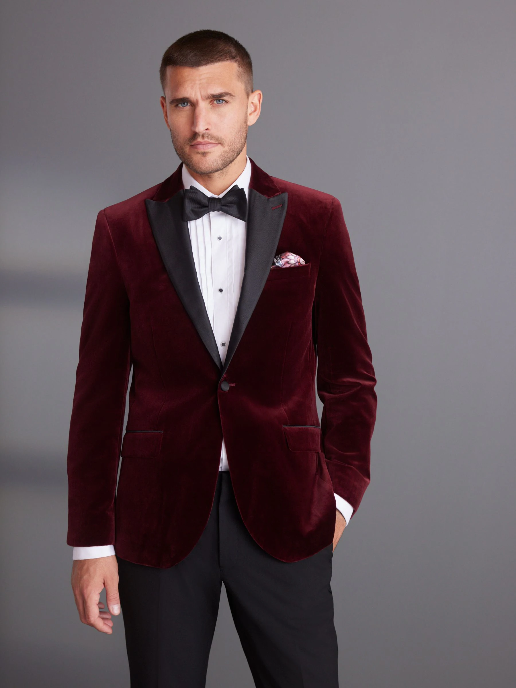 Bordeauxrood - Slim Fit - Signature Pontoglio Italiaanse fluwelen blazer