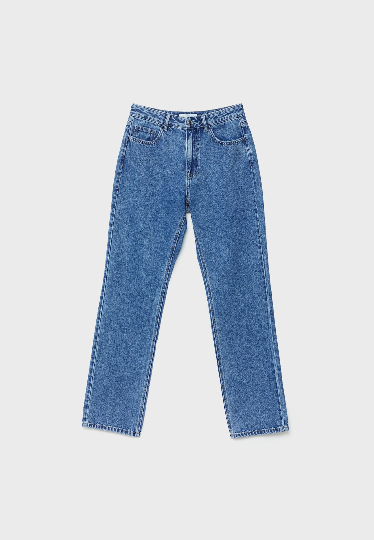 calça jeans de corte reto