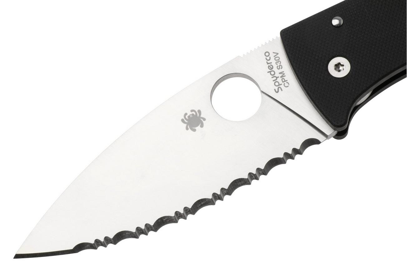 Spyderco Bodacious C263GS Black G10 serrated zakmes, Sal Glesser design