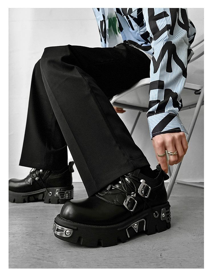 Malnia Home - Punk Platform Buckled Lace Ups