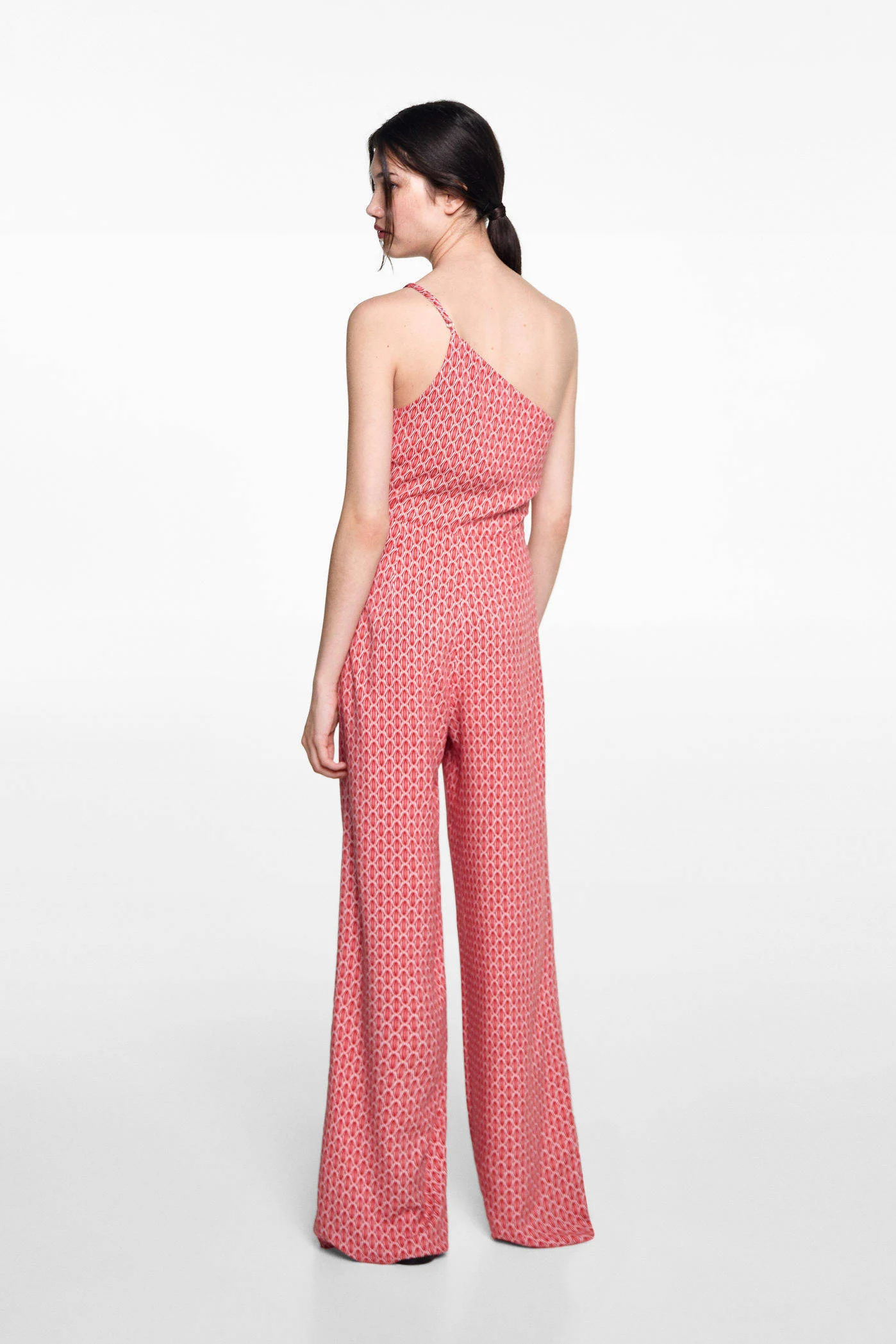 MANGO TEEN jumpsuit met all over print rood/lichtroze/wit