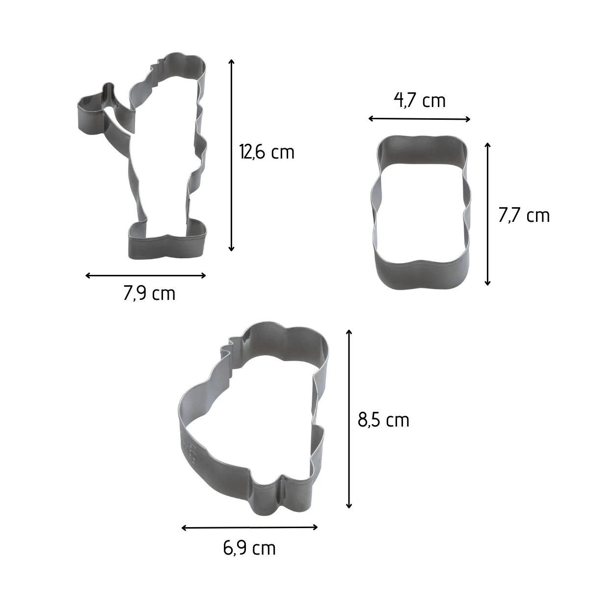 Lot de 3 emporte-pièces oursons en inox Haribo Zenker