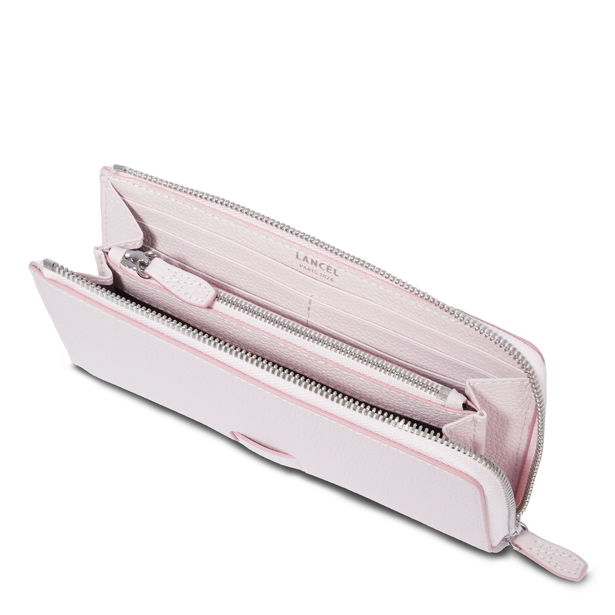 Portefeuille slim zippé Ninon de Lancel-Rose dragee