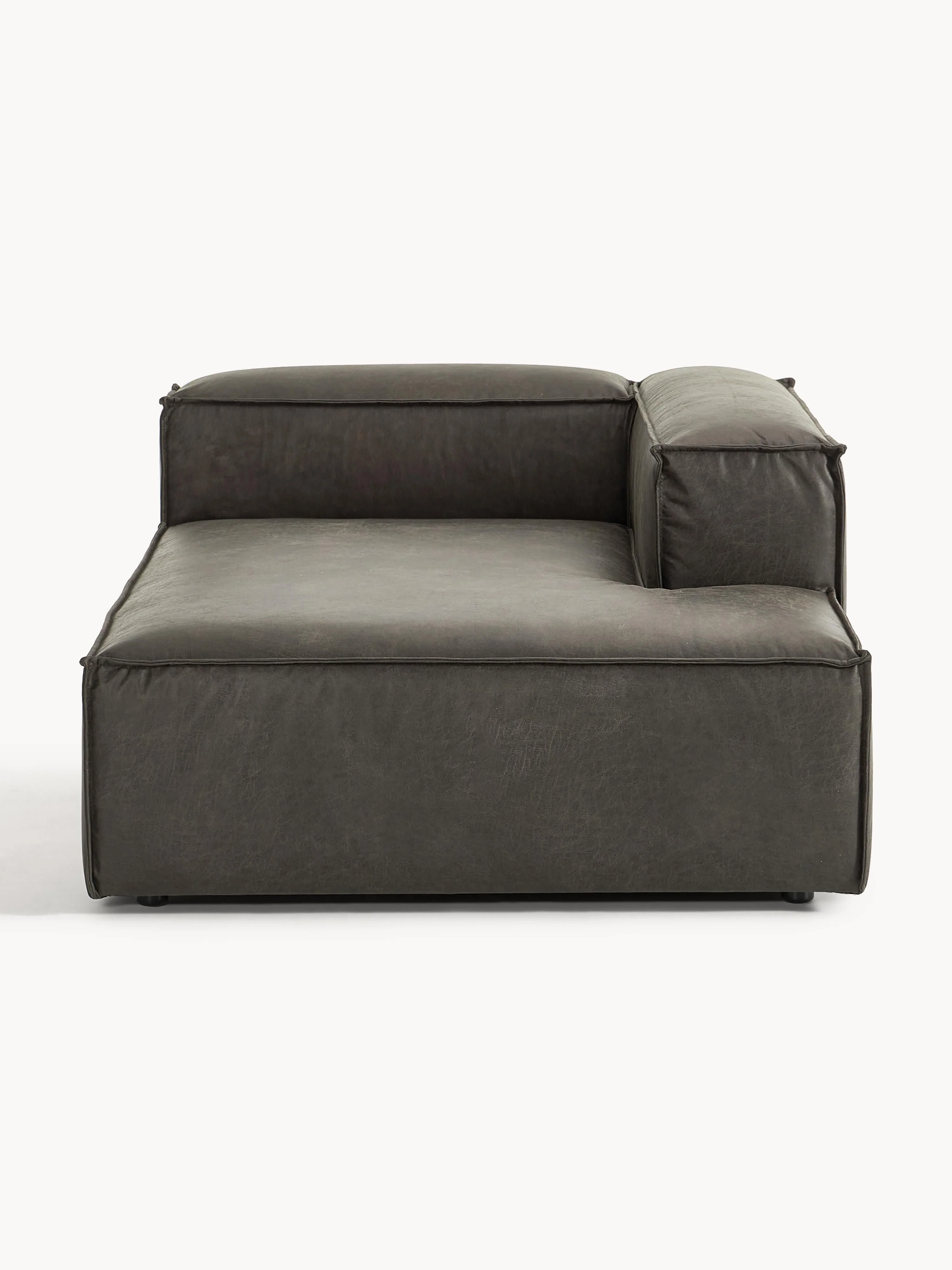 Chaise longue hoekmodule Lennon van gerecycled leer
