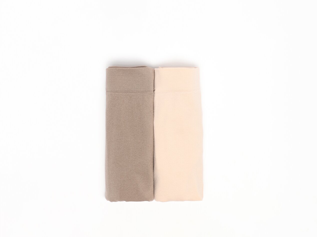 Conjunto com 2 calcinhas de maternidade sem costura. - Rosa Nude
