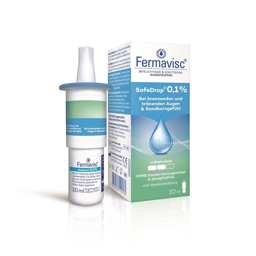 FERMAVISC SafeDrop 0.1 %<br>10 ml, Flasche, Augentropfen, Lösung