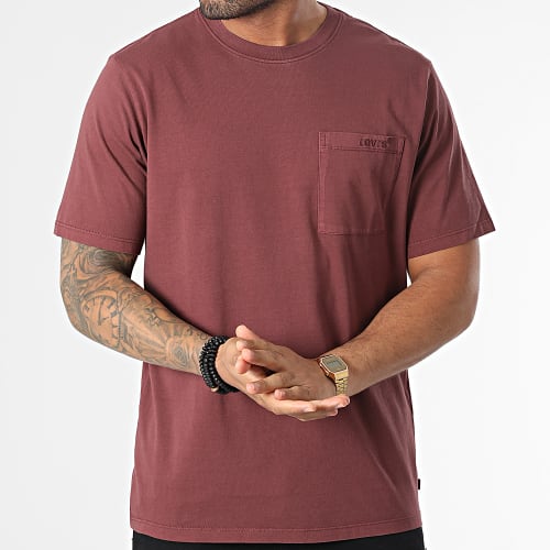 Tee Shirt Poche A3697 Bordeaux