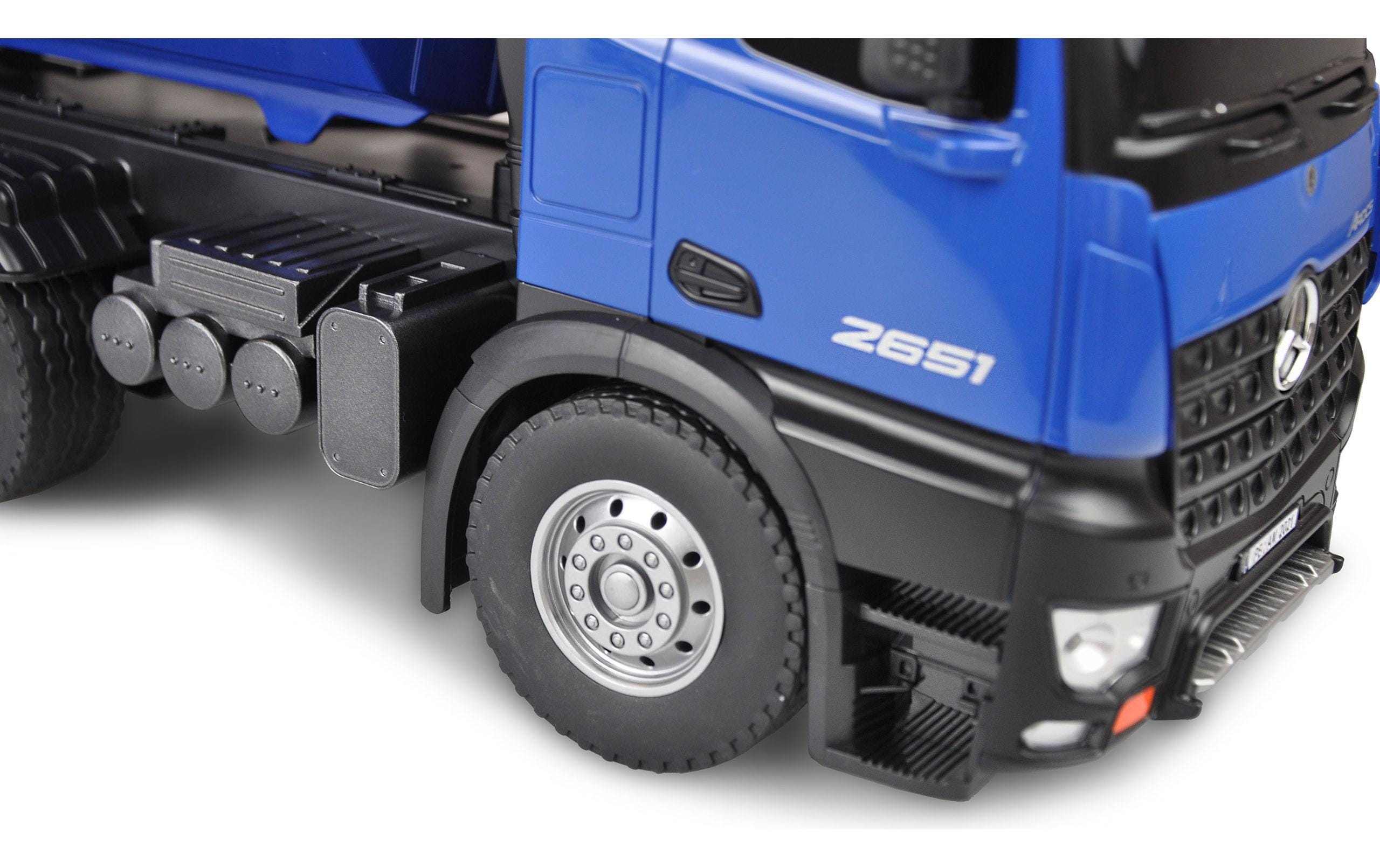 Lastwagen Mercedes-Benz Arocs 6x4, Blau 1:18, RTR<br>Detailliertes Lastwagen Modell mit Kipper und LED Beleuchtung