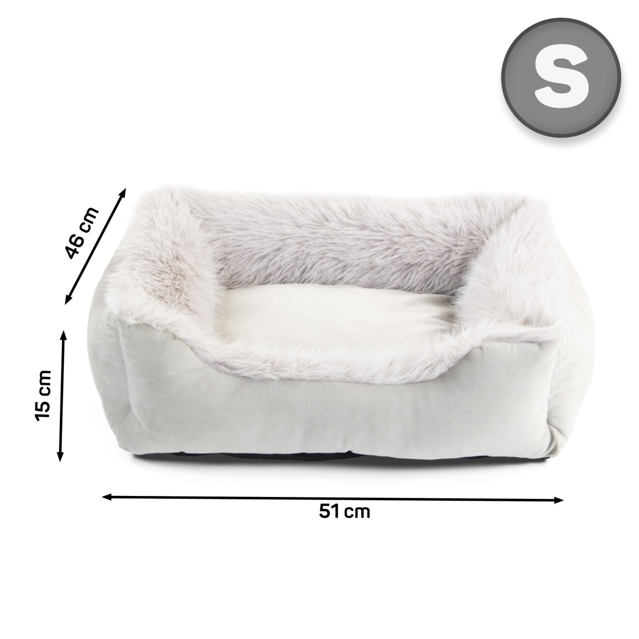Wallace & Jones Hundebett MAYFAIR silber/ grau S