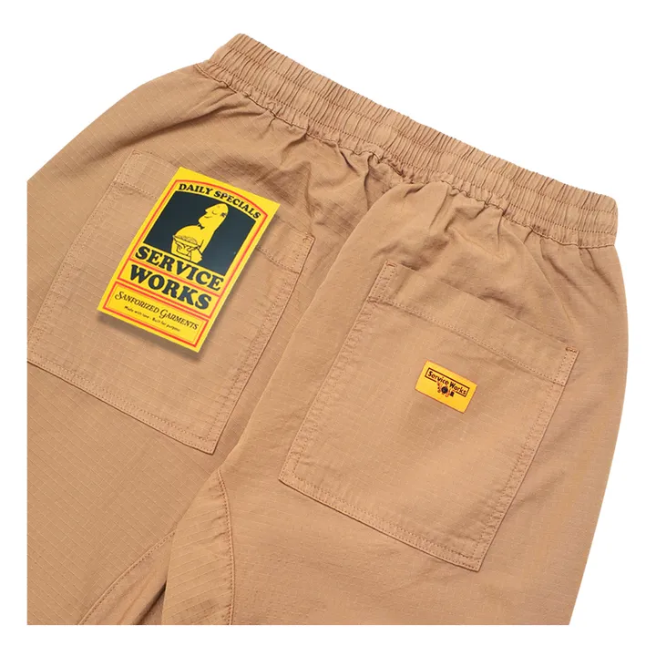 Service Works Pantalon Ripstop Chef Coton Bio | Camel
