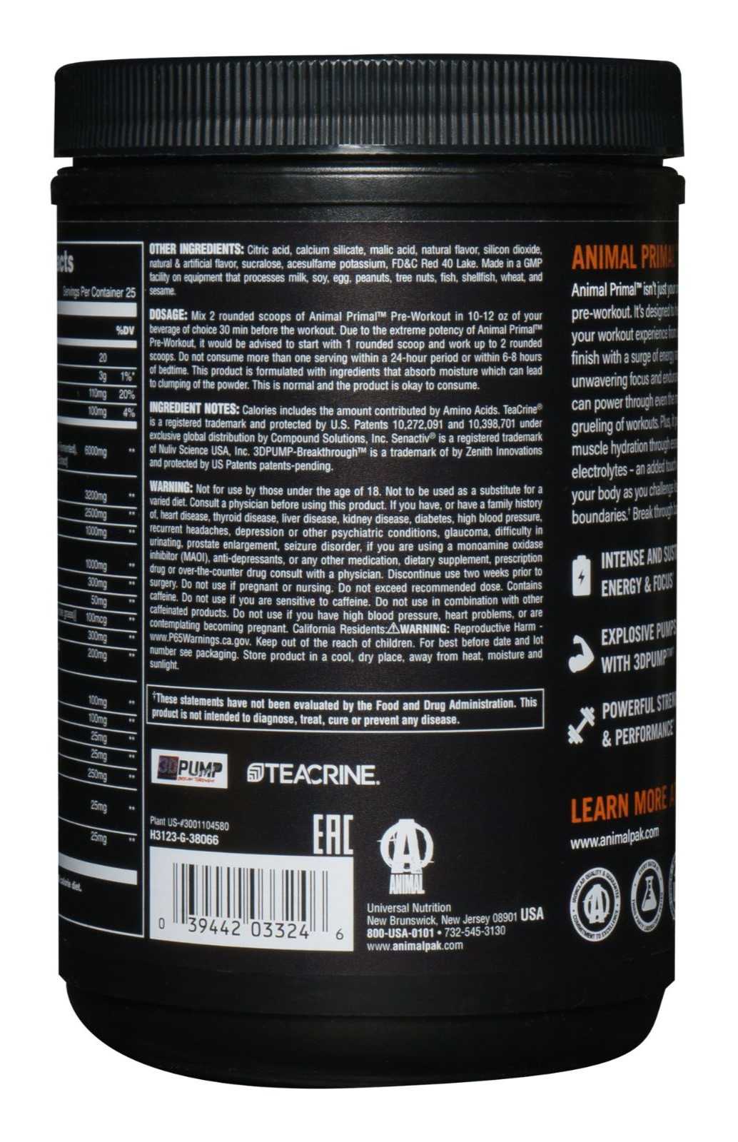 Animal Primal Pré-Treino 507,5g