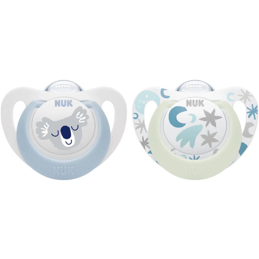 NUK Schnuller Star Day & Night , Gr. 1 in blauhellblau