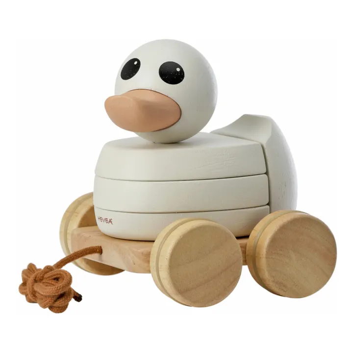Hevea Canard à tirer en bois | Blanc