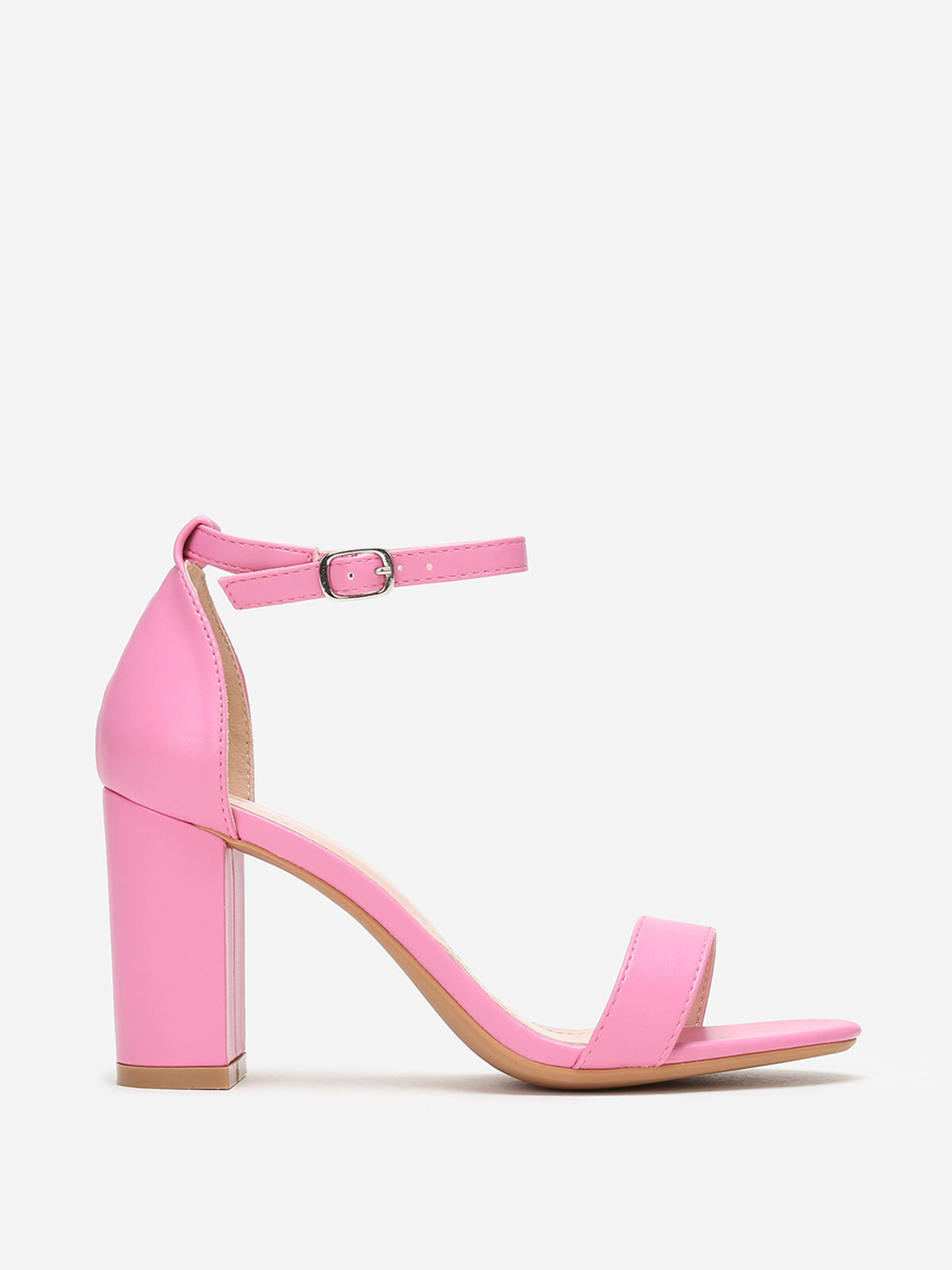 Sandales à bride et talon carrés- Fuchsia