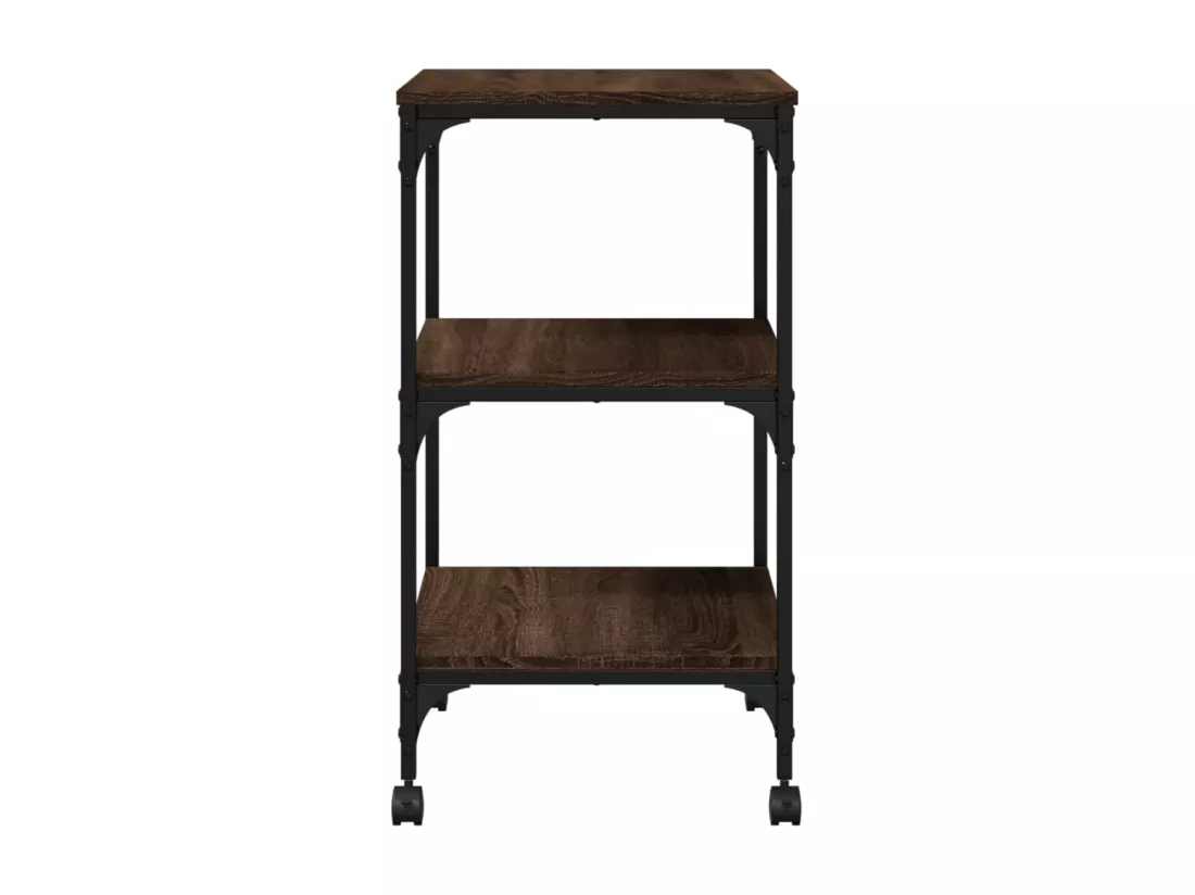 Support d'imprimante à 3 niveaux chêne marron 50x41x75 cm