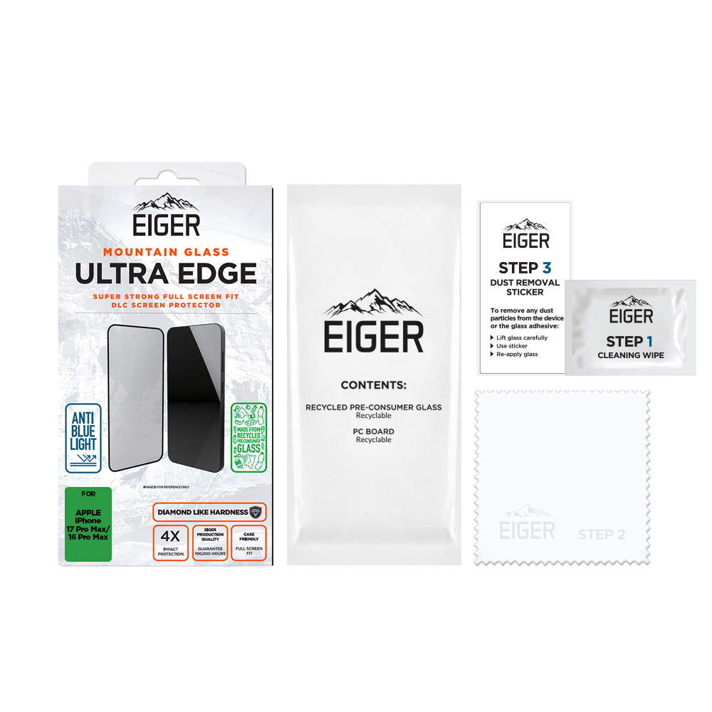 iPhone 17 Pro Max / 16 Pro Max Mountain Glass Ultra Clear Edge Panzerglas 3D Displayschutz Case Friendly (EGMSP00342)