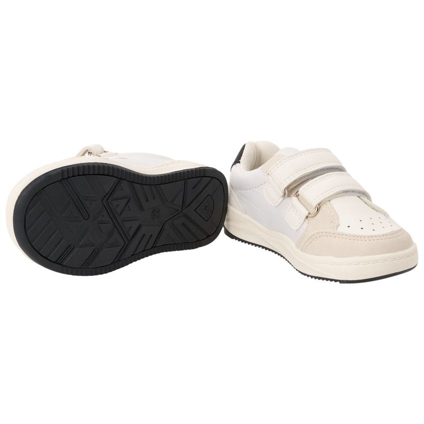 Baskets de sport en suédine à scratchs pour bébé garçon - Blanc
