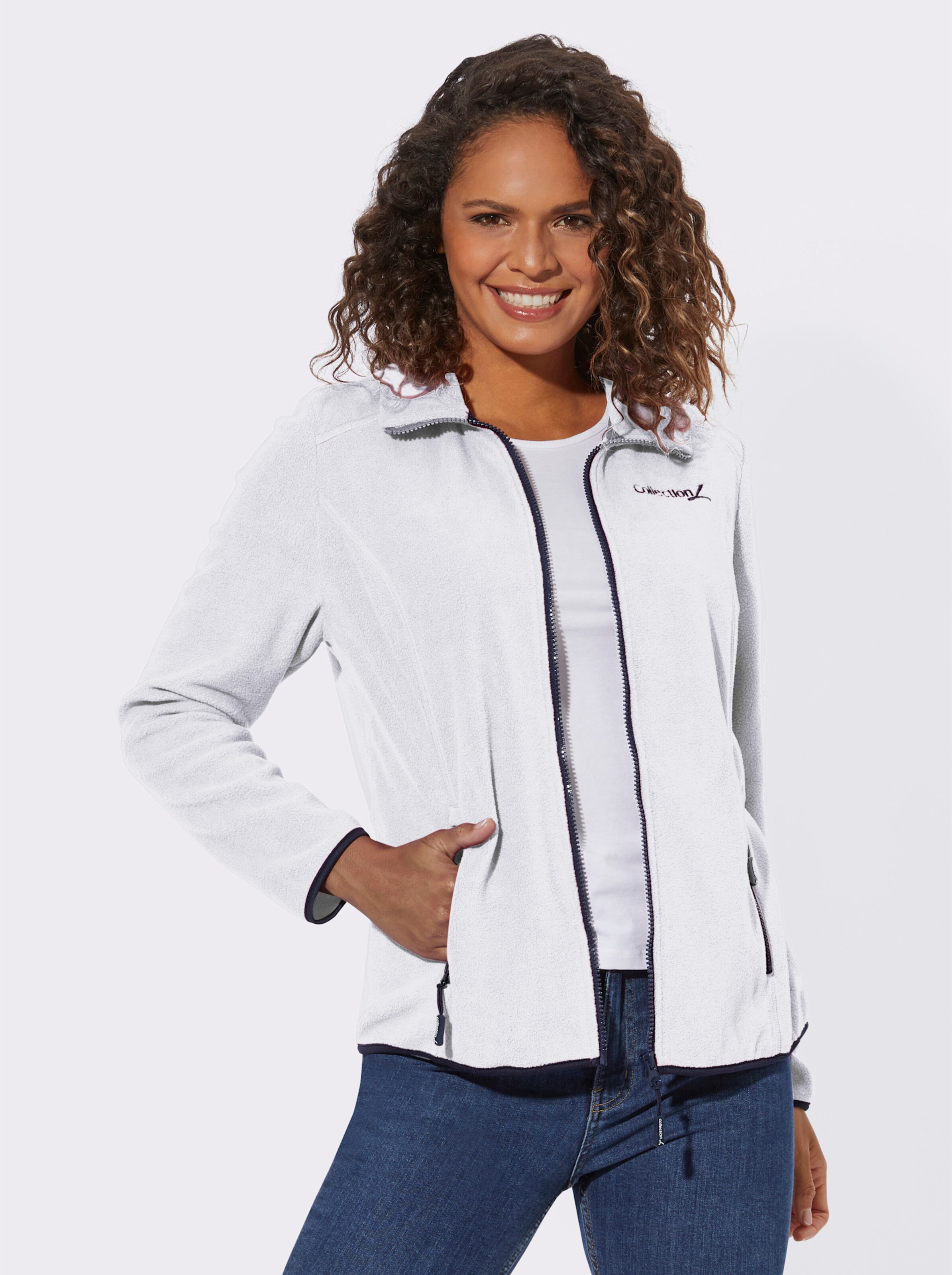 Fleecejacke mit Stickerei