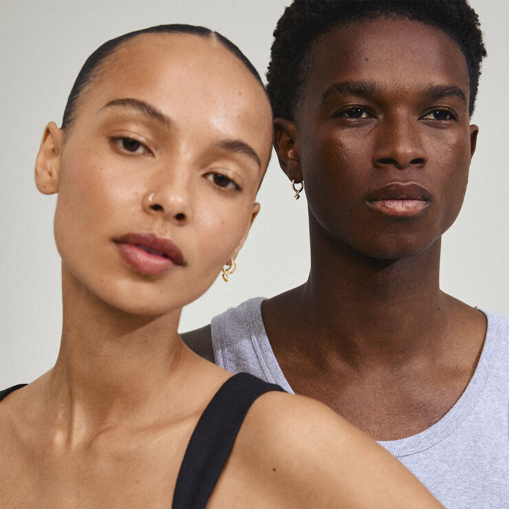 Pilgrim JOA crystal hoop earrings gold-plated Guld