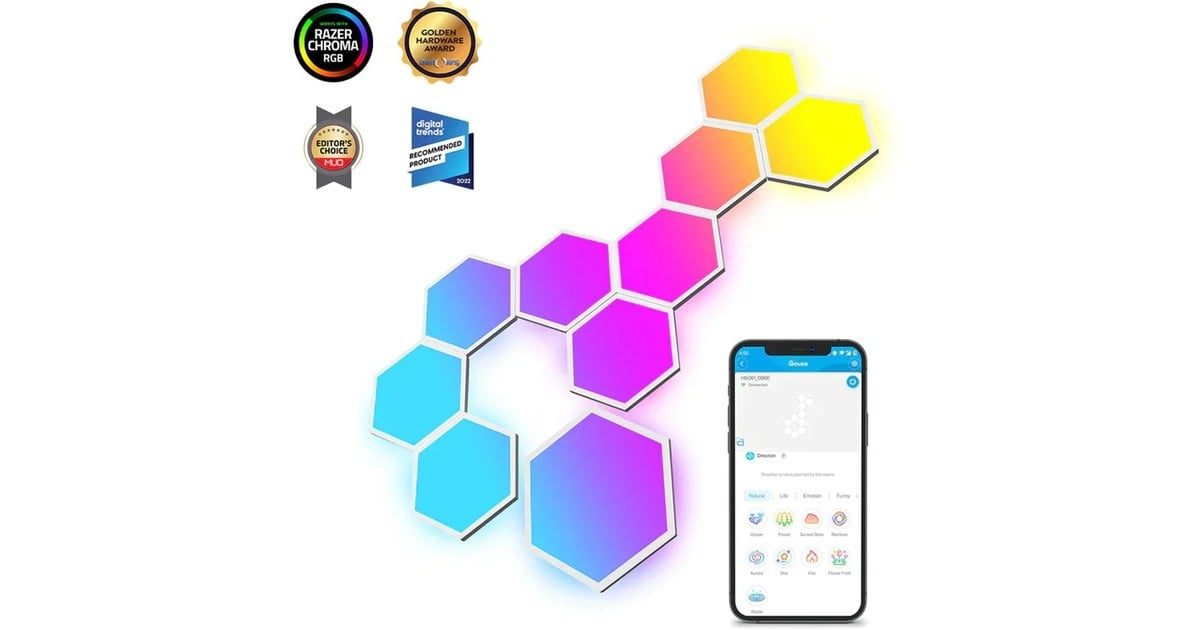 GoveeH6061 Glide Hexa Light Panels - 10-pack sfeerverlichting  (RGBIC)