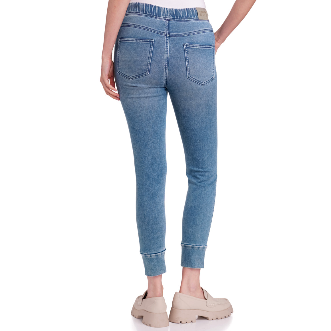 Gina Damen Jeggings mit Elastikbund hellblau