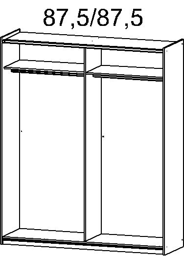Kleiderschrank PRENZLAU 175 x 210 cm Alpinweiß/Steingrau