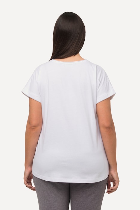 Loungewear-Shirt, Oversized, Stickerei, Rundhals, Halbarm