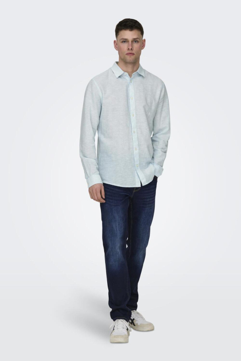Only & Sons blauwe heren overhemd