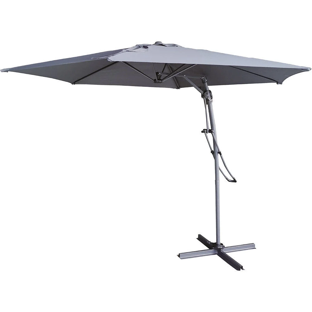 Parasol déporté Malaga Ø345xH245cm gris anthracite