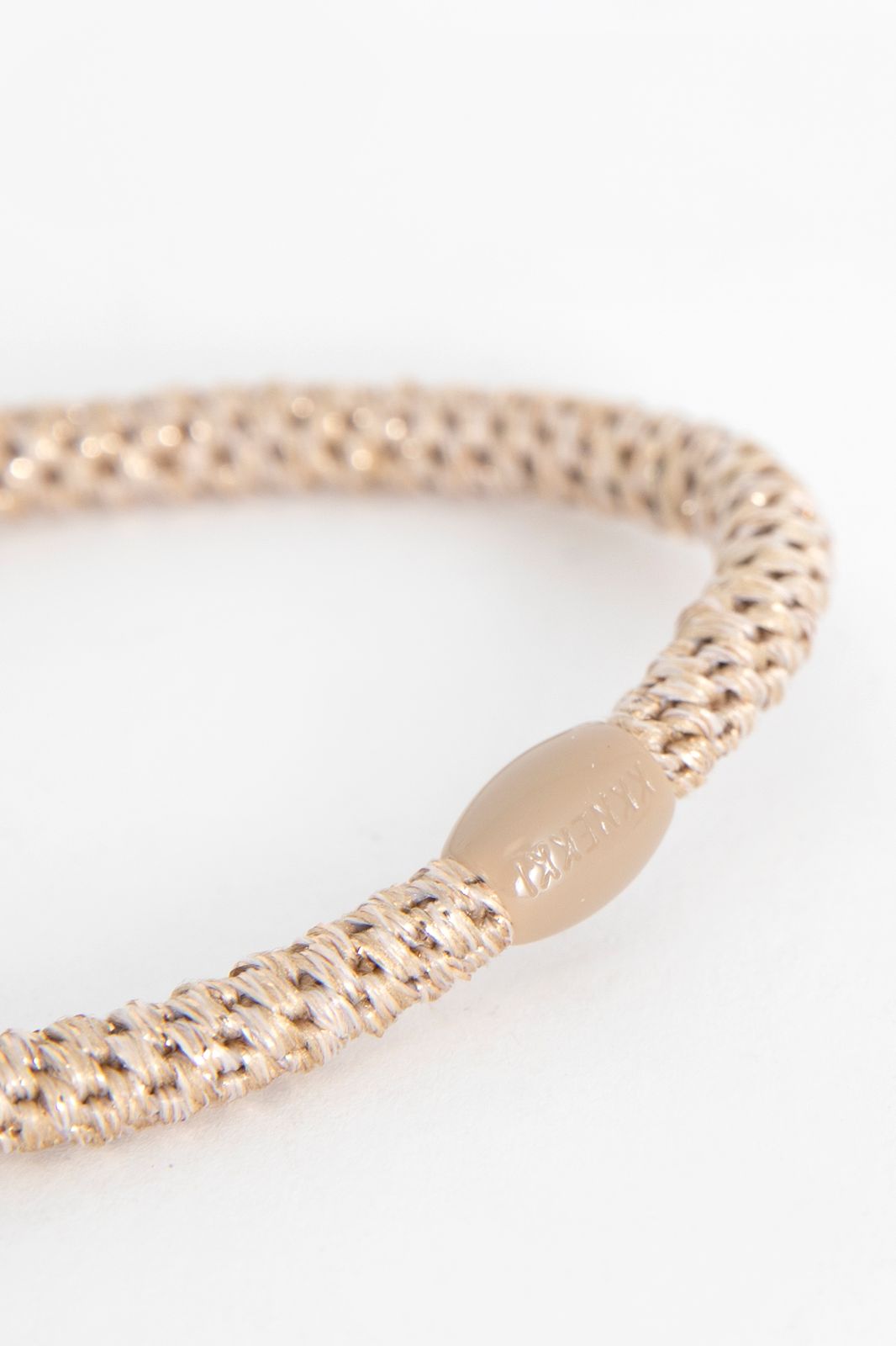 Kknekki beige gevlochten haarelastieken