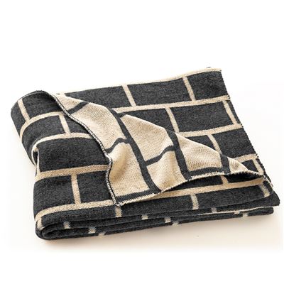 Plaid tricot effet brique