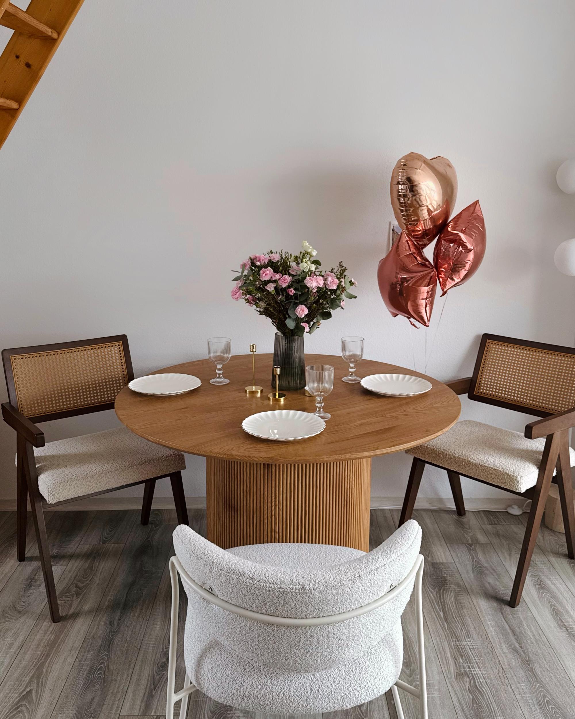 Set van 2 eetkamerstoelen AVA Hout Donkerbruin/beige
