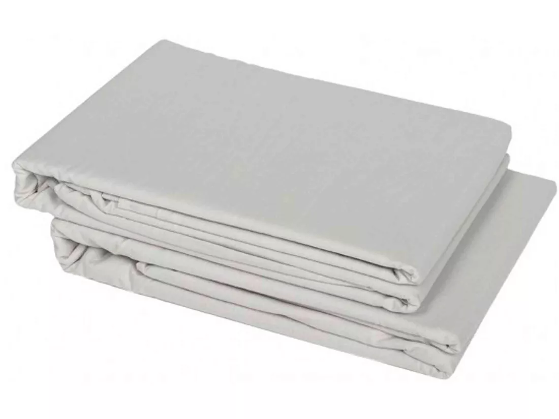 Drap plat bébé coton bio 118x180 gris perle