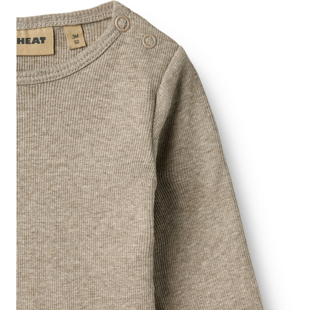 Køb Wheat Gravel Melange Rib Body L/S Spencer