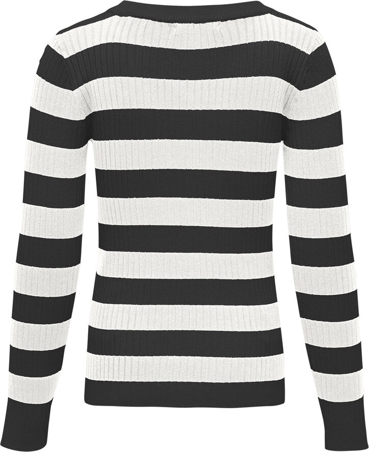 ONLY KOGKAROL L/S O-NECK KNT Black/cloud dancer