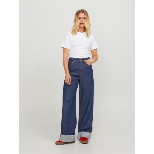 JJXX Tokyo Wide Fold Jeans, Dark Blue Denim, W32/L30