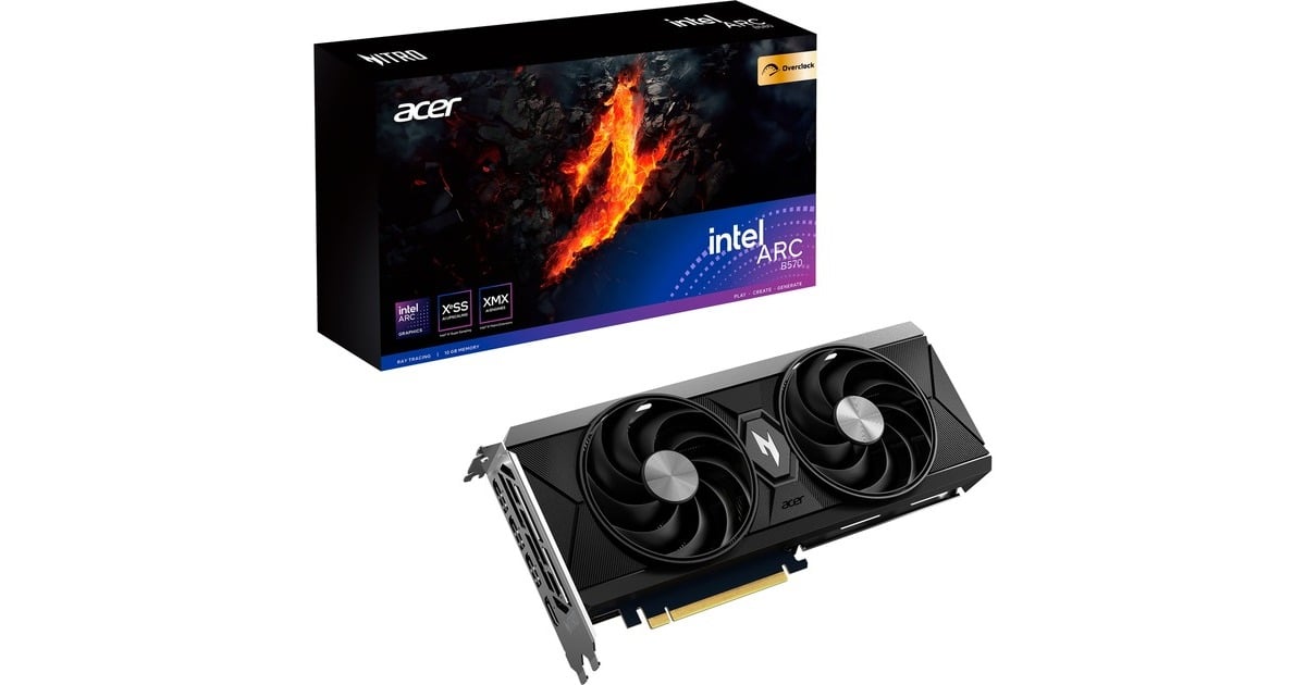 AcerNitro Intel Arc B570 OC 10 GB grafische kaart  (1x HDMI, 3x DisplayPort)