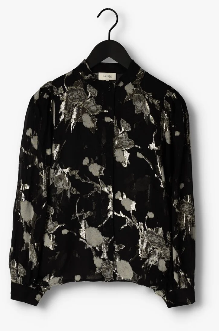 LEVETE ROOM zwarte levete room blouse lr-viva 2 shirt