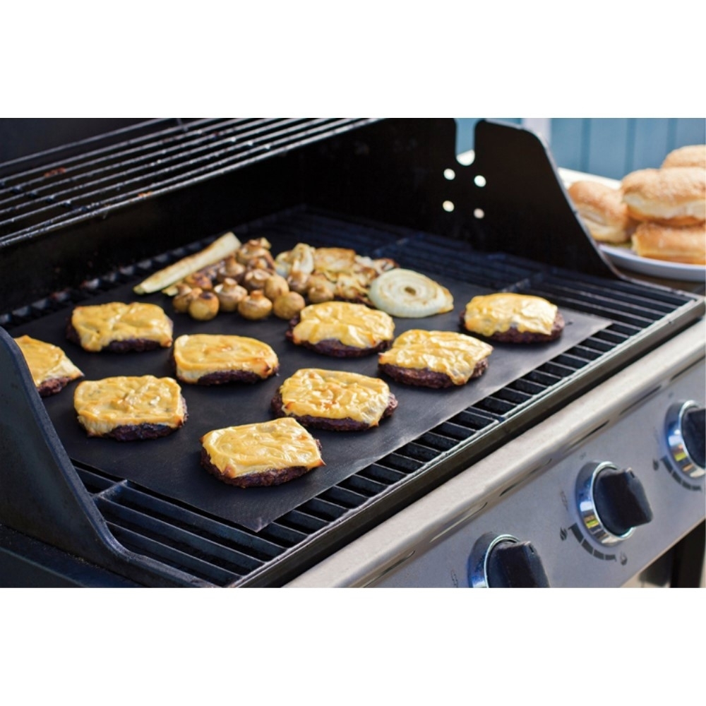 (6er Set) 34x24cm Anti-Haft Backpapier Wiederverwendbare Matte für Grill / Backofen - Schwarz
